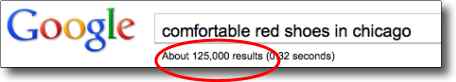 What  is SEO? Example of search engine results for   "comfortable red shoes in chicago"